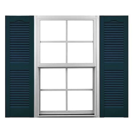 Ekena Millwork Mid-America Vinyl, Standard Size Cathedral Top Center Mullion, Open Louver Shutter, 11448166, PR 00011448166